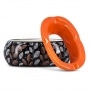 Photo #1 de Cendrier ovale en céramique Orange & Noir Fleuris