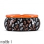 Photo #4 de Cendrier ovale en céramique Orange & Noir Fleuris