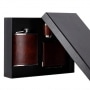 Photo #5 de Coffret Flasque Alcool Etui Cigarette Simili Cuir Marron