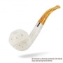 Photo #3 de Pipe Ecume de Mer Bulldog Cintre Ajoure Orange et Blanc