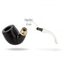 Photo #4 de Pipe Fait main Neerup Classic GR2 Sabl�e Courb�e Blanc